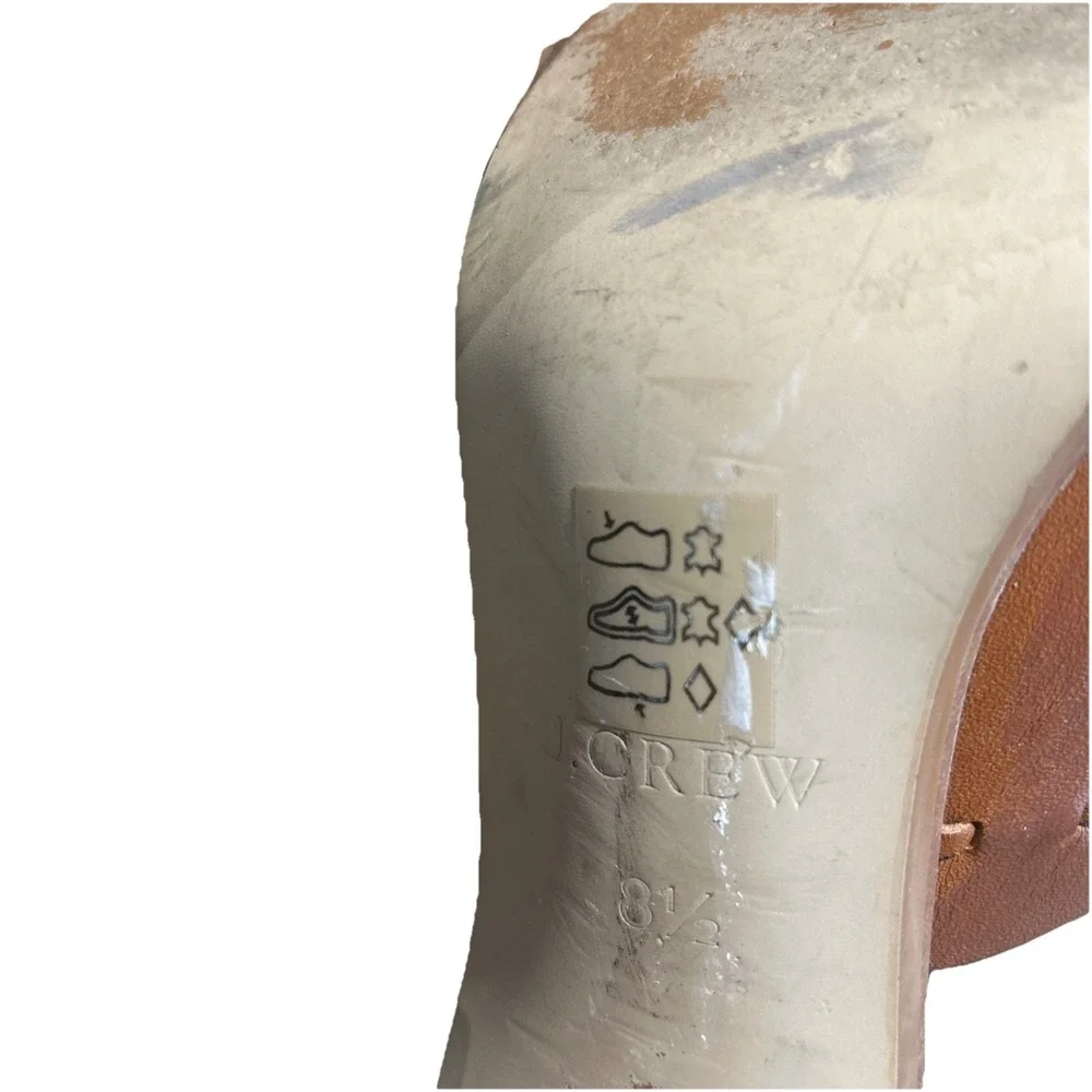 J. CREW MARLOW HUARACHE MULES Leather Light Blush 3.5